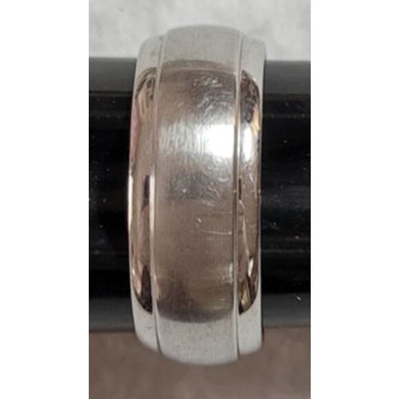 Scott Kay Brawn BioBlu 27 Cobalt Faith Band Mens Ring Silvertone Sz 10.75 Estate - Picture 3 of 9